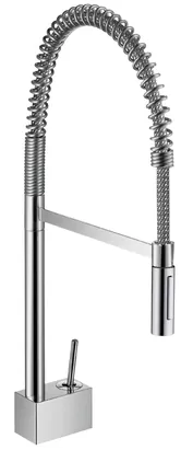 Смеситель Axor Semi Pro 10820 для кухни с выдвижной лейкой, однозахв., поворотный излив 270мм