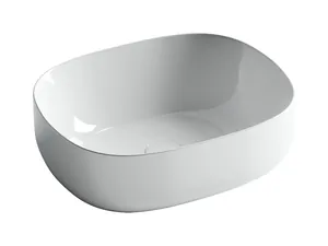 Раковина накладная Ceramicanova 460х350х155 овальная, без перелива, белый CN6018