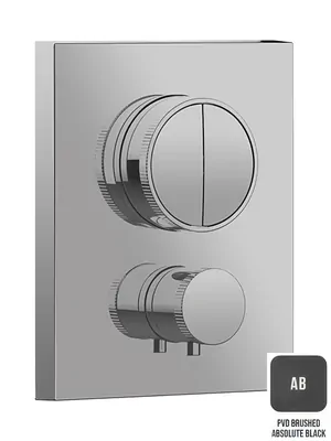 Смеситель для ванны/душ Almar термостат, встраиваемый на 3 потребителя, цвет черный брашированный E176682.AB