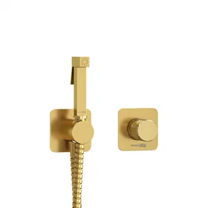 Смеситель с гигиеническим душем WasserKRAFT A8251.285.237.213 встраиваемый, матовое золото