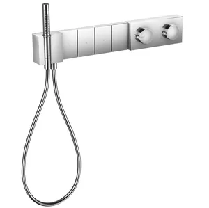 Смеситель Axor 46721000 для душа термостат, на 4 потребителя, алмазная огранка, внешняя часть