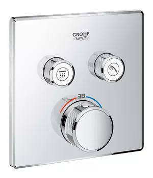 Смеситель Grohe 29124000 термостат, 2 выхода, внешняя часть, хром