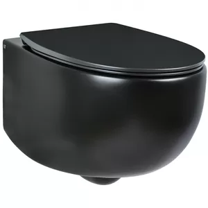 Унитаз подвесной AeT Italia 365x380x530 безободковый черный матовый S555T0R0V6105