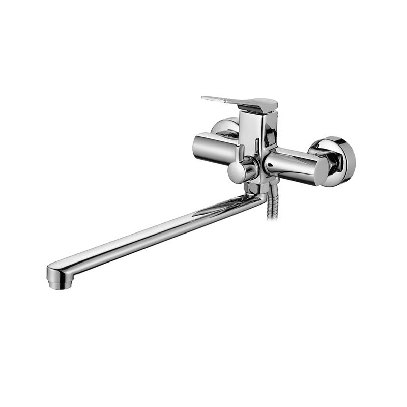 Смеситель Ledeme Н75 настенный, для ванны и душа, с душевой лейкой, однозахватный, хром L2275