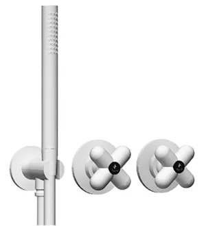 Смеситель для душа Fantini 60290384B встраив., внеш. часть с душ. комплектом, белый мат