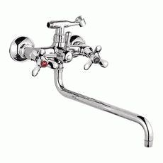 Смеситель Ledeme Н12 настенный, для ванны и душа, двухзахватный, с душевой лейкой, хром L2612-2