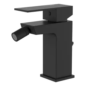 Смеситель для биде WasserKRAFT 2006 однозахватный, с донным клапаном, черный Soft-touch