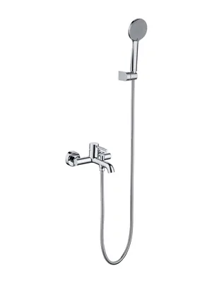 Смеситель для ванны/душа Aquatek AQ1349CR настенный, с душевым гарнитуром, цвет: хром