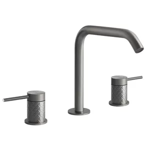 Смеситель Intreccio 54112.239 для умывальника, на 3 отверстия, сталь брашированная