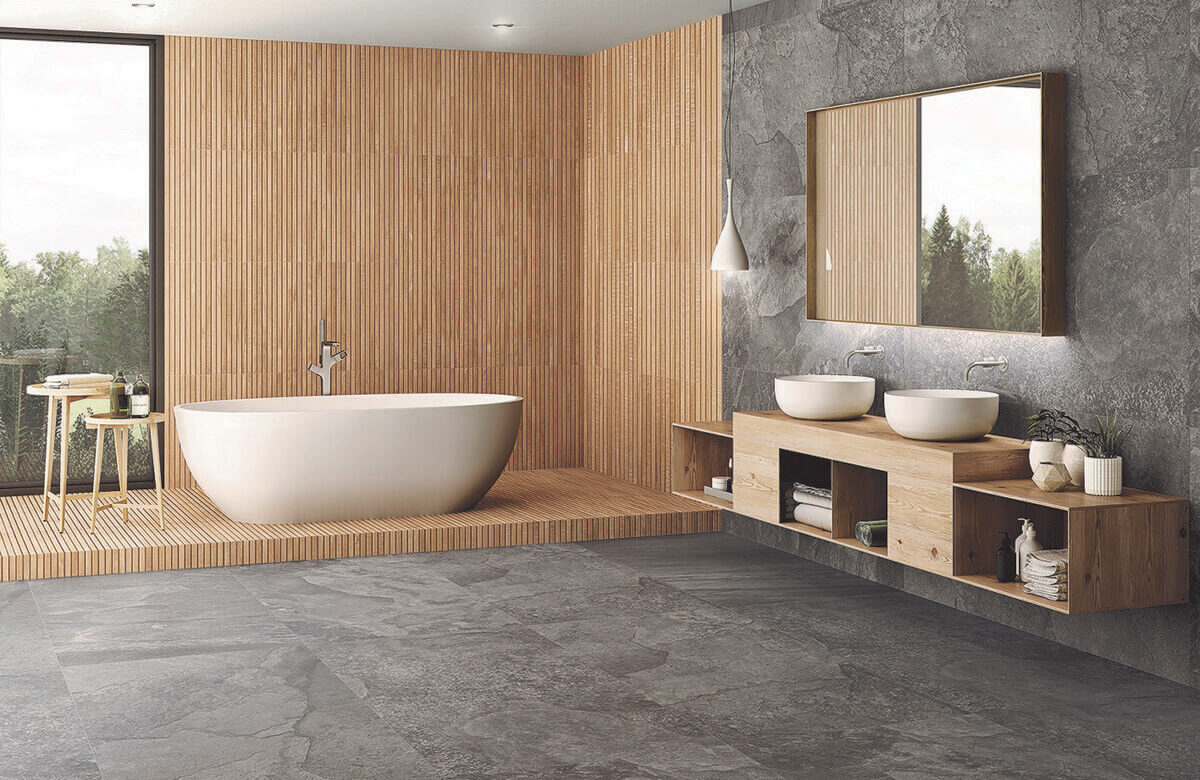 фон Ibero Artwood Ribbon Nut MATT 120x60 матовая