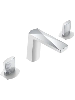 Смеситель Boheme для раковины, на 3 отверстия, двухзахватный, белый+хром 150-WCR-TOUCH