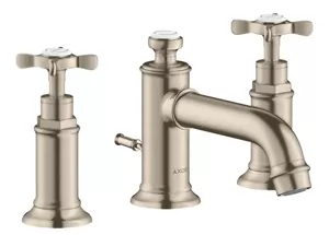 Смеситель Axor 16536820 для умывальника двухзахватный на 3 отверстия, шлифованный никель