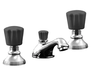 Смеситель для раковины Devon&Devon DDMRBL300CR на 3 отверстия, д/к, хром/черный