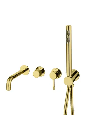 Смеситель Boheme 464-3-G для ванны/душа, встраиваемый, однозахватный, с ручным душем, золото