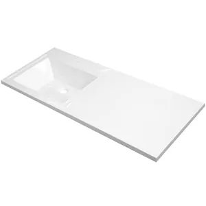 Раковина-столешница Aquanet 130 левая, 1300х480 мм, литьевой мрамор, белая 235501