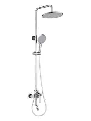 Душевая система Aquatek AQ2740CR для ванны/душа, однозахватный, верхний и ручной душ, хром