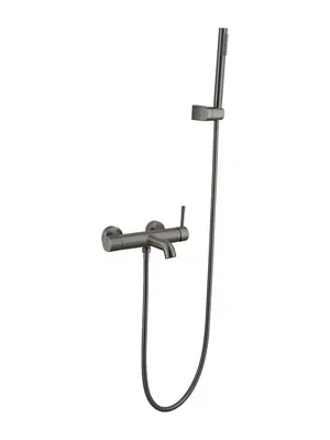 Смеситель Boheme 463-GM для ванны/душа, настенный, однозахватный, с ручным душем, графит