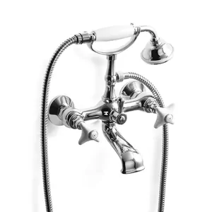 Смеситель настенный Devon&Devon UTWR733CR с душевым комплектом, цвет хром/белый