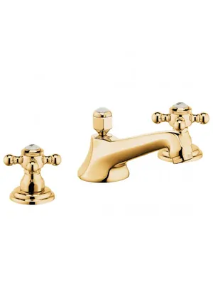 Смеситель KLUDI для умывальника, трехсекционный, низкий излив (золото) 510464520