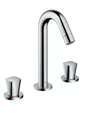 Смеситель Hansgrohe 71133 для умывальника двухзахватный на 3 отверстия, с донным клапаном,хром