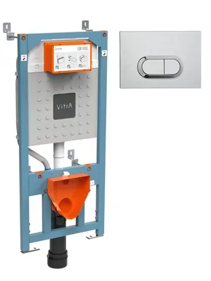 Инсталляция для подвесного унитаза Vitra Rapid с клавишей смыва хром глянцевый 700-1873