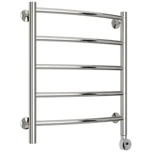 Полотенцесушитель электрический СТИЛЬЕ 600х500, нерж.сталь, ТЭН справа, 00512-6050