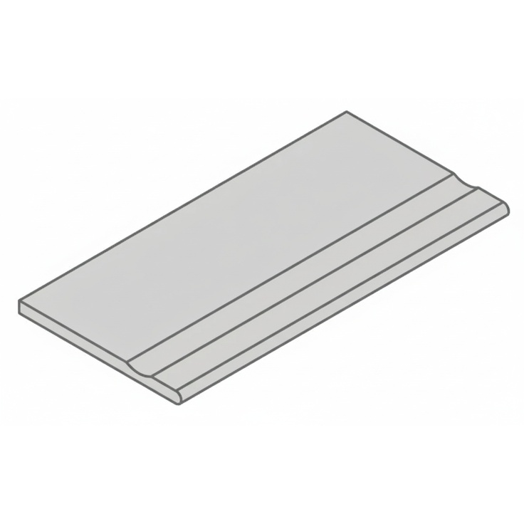 Italon Magma (Магма) 620090001346 X2 Сильвер бортик с выемкой закруглённый 30x60 матовая