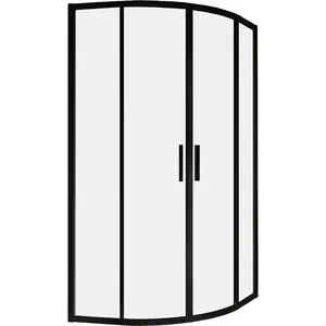 Душевой уголок RAVAK BLSCP4-90 (900х900х1950) раздвиж.двери, полукруг, черный+Transparent