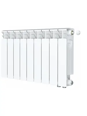 Радиатор биметаллический Rifar Ventil BVR 350 нижнее правое подключение, 9 секции, 1251 Вт