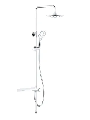 Душевой гарнитур IDDIS SW3Fi76 верхний душ, лейка, стойка, 2 шланга, полка, белый