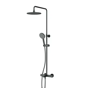 Душевая система AM.PM F0780522 смеситель-термостат, верхний душ 250мм, ручной душ, черная