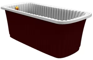 Ванна MIGLIORE 174x83 panello красная, фурнитура бронза 24265