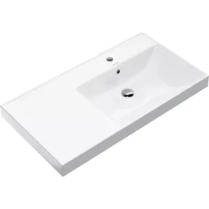 Раковина KERAMA MARAZZI Cubo правая подвесная/мебельная 905х485х180, белая гл. CU.wb.90Rh