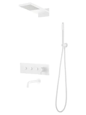Душевая система Boheme 130-2-MW встраиваемая, верхний/ручной душ, с изливом, белый матовый