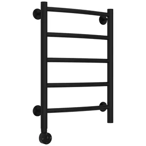 Полотенцесушитель электрический СТИЛЬЕ 600х400, черный матовый, ТЭН слева, 31513-6040