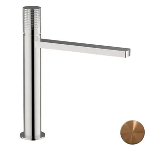 Смеситель для раковины CISAL однозахватный, высокий излив 170 мм, розовое золото мат. X20015045N