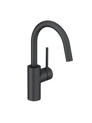 Смеситель KLUDI для умывальника однорычажный, излив 185мм, черный матовый 380283976