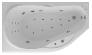 Ванна акриловая Акватек 170х100 левая,аэромассаж,электрон. управ,сторож, панель, каркас, слив