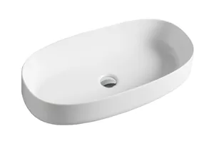 Раковина накладная ArtCeram 680х350х150 овальная, без перелива, белая глянцевая COL005 01 34