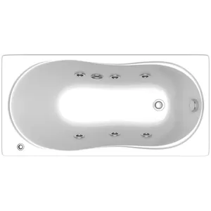 Ванна акриловая BAS 1300х700 прямоугольная, каркас, без слива-перелива, с г/м FLAT