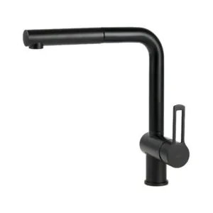 Смеситель для кухни Paffoni RIN185NO однозахватный, выдвижной излив, цвет: черный матовый