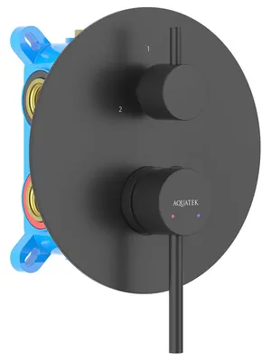 Смеситель для ванны/душа Aquatek AQ1347MB встраиваемый, 3 режима, однозахватный, черный мат