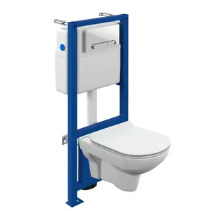 Инсталляция Cersanit LINK PRO+клавиша смыва ESTETICA белая + Унитаз CITY CO DPL EO slim 64277