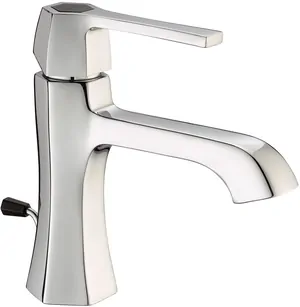 Смеситель для раковины CISAL однозахватный, дон.клап., полир.никель/черный матовый CH0005147D