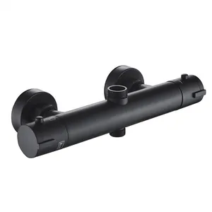 Смеситель для душа Swedbe 9022B термостат, настенный, верхнее подкл. для душа, черный