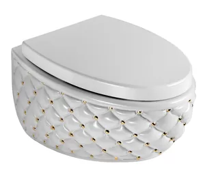 Унитаз подвесной AeT Italia (420х580х350) белый/золото S565T0R0V1100G