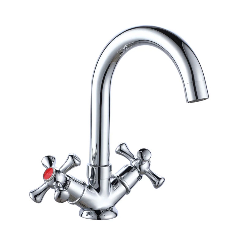 Смеситель для раковины Esko двухзахватный, на 1 отв.,поворотный излив,без дон/кл,хром LGN26