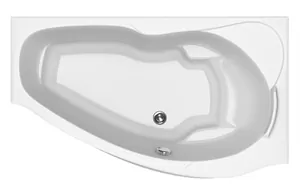 Ванна акриловая BAS 1600х850 угловая, правая, асимметричная,каркас, без слива-перелива, белый