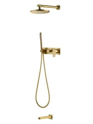 Душевая система Boheme 454-2-BR с изливом,верх/ручной душ, встраиваемая,однозахватная,бронза