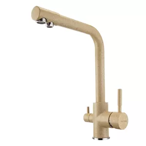 Смеситель AQUATON 1AX004FCXX220 для мойки, с краном для питьевой воды, песочный